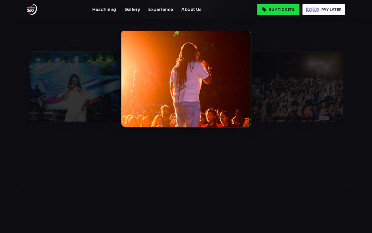 Experience section — festival story, vibe, and community